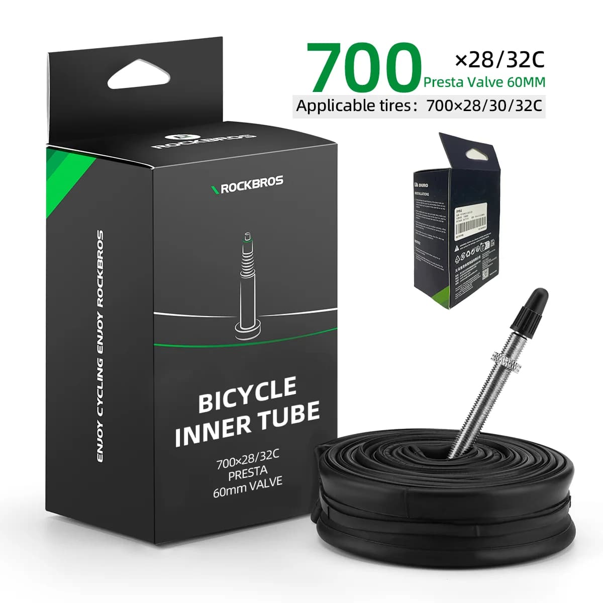 700C butilgumijas velosipēda iekšējā kamera